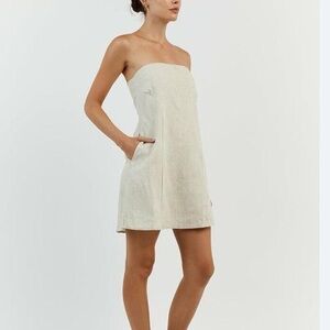 DISSH Daphne Butter Linen Mini Dress - 4 / Butter